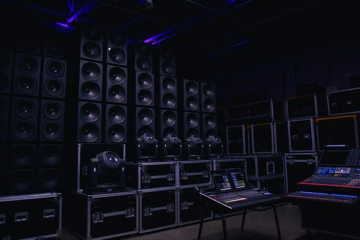 Professional AV equipment ready for dry hire